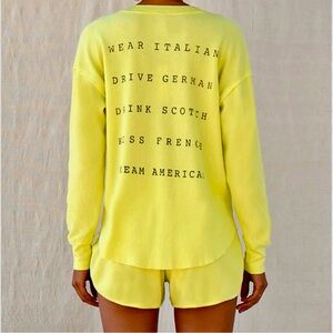 Sundry Vibrant Yellow Lounge Italian German XL Top 189 MSRP